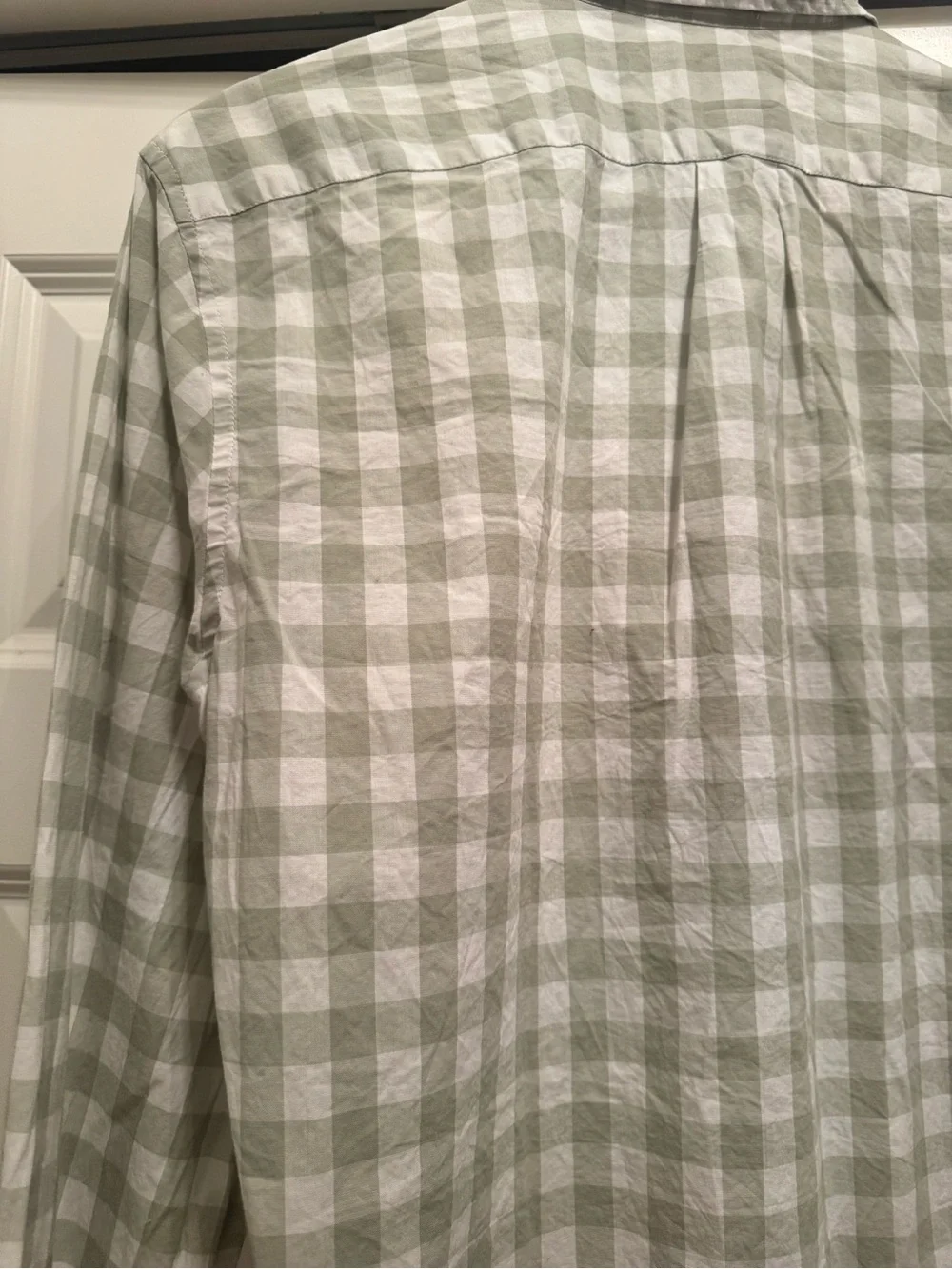 J Crew Men’s Slim Secret Wash Shirting Long Sleeve Button Up Shirt White Green L